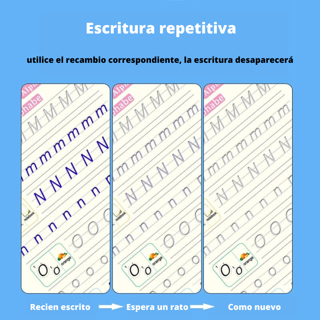 Cuaderno Mágico (Set de 4 Cuadernos + Lapicero Mágico)