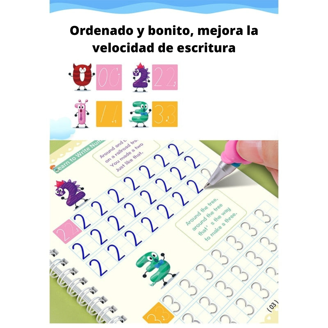 Cuaderno Mágico (Set de 4 Cuadernos + Lapicero Mágico)