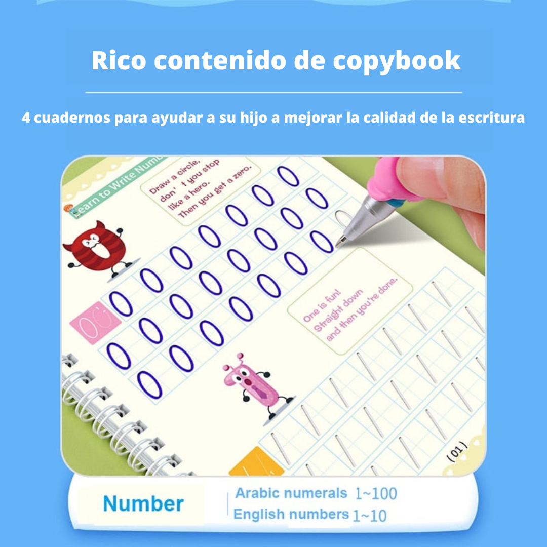 Cuaderno Mágico (Set de 4 Cuadernos + Lapicero Mágico)